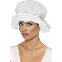 Smiffy\'s Cotton Mop Cap With Lace - White