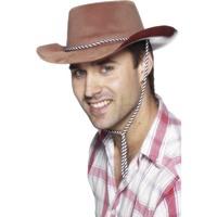 smiffys cowboy hat flock brown