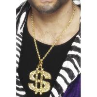 Smiffy\'s Dollar Sign Medallion On Chain - Gold