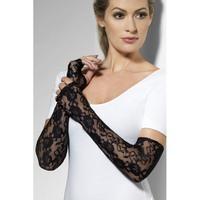 smiffys gloves full length gothic lace fingerless black