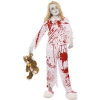 smiffys childrens zombie pyjama girl costume top trousers ages 7 9 