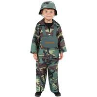smiffys childrens army boy costume top trousers and backpack size s 