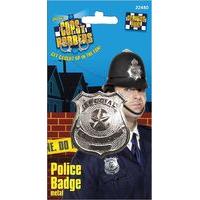 Smiffy\'s Adult\'s Metal Silver Police Badge, Unisex, One Size, 5020570224809
