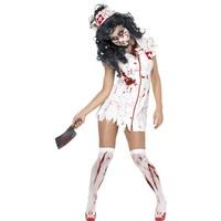 Smiffys Zombie Nurse Costume With Dress Mask And Headpiece Large