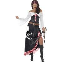 Smiffy\'s Women\'s Sultry Swashbuckler, top, Skirt And Belt, Size: 8-10, Colour: