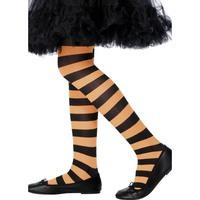 Smiffy\'s Tights Striped - Orange And Black, Age 6-12 Years