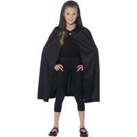 smiffys childrens hooded cape black long 44203