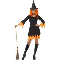 smiffys womens witch costume dress hat choker legends of evil size