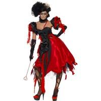 smiffys womens queen of hearts costume dress sleeve and choker size
