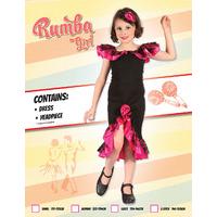 Small Black & Pink Girls Rumba Girl Costume