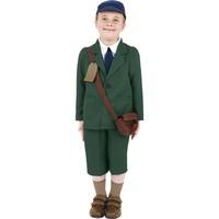 smiffys world war ii evacuee boy costume coat trousers hat and bag age ...