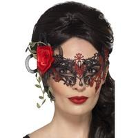 smiffys 44957 day of the dead metal filigree eye mask one size