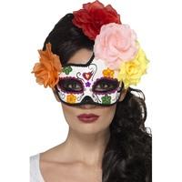 smiffys 44959 day of the dead crescent eye mask one size