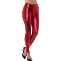 Smiffy\'s 48102l Red 80s Metallic Disco Leggings