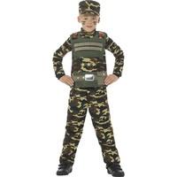 Smiffy\'s 48209m Camouflage Military Boy Costume (medium)