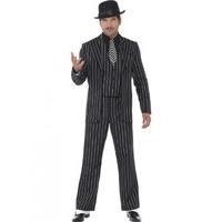 Smiffy\'s Vintage Gangster Boss Costume With Jacket, Tie, Waistcoat, Mock Shirt