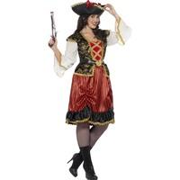 Smiffy\'s Women\'s Pirate Lady Costume, Dress & Belt, Pirate, Serious Fun, Size