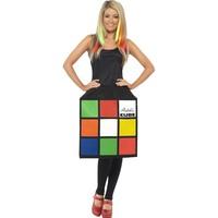 smiffys womens rubiks cube costume 3d cube dress size 12 14 colour