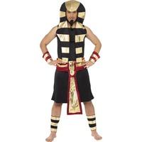 Smiffy\'s Men\'s Pharaoh Costume, Tunic, Headpiece, Belt, Arm And Leg Cuffs, 