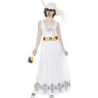 smiffys 44657l womens day of the dead skeleton bride costume large