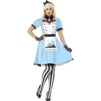 smiffys 44712l blue deluxe dark tea party costume with dress