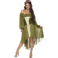 Smiffy\'s Women\'s Fair Maiden Costume, Dress & Hair Wreath, Size: 12-14, Colour: