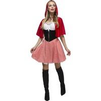 Smiffy\'s Women\'s Fever Red Riding Hood Costume, Dress And Hooded Cape, Once