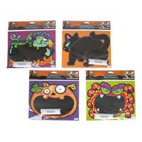 Small Halloween Wall Cling Chalkboards - 4 Assorted Designs.