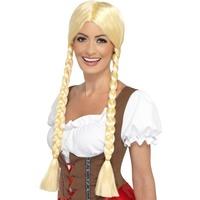 Smiffy\'s Bavarian Beauty Wig Blonde Plaited