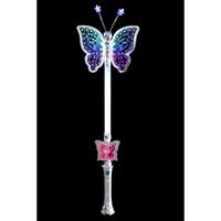 Smiffy\'s Butterfly Wand Light-up Multi Function, 40cm - Silver