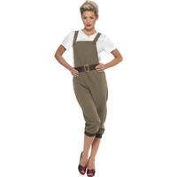 Smiffy\'s 44438x1 Khaki WW2 Land Girl Costume