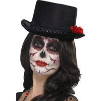 smiffys 44638 day of the dead top hat one size