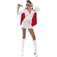 Smiffy\'s Women\'s Elvis Viva Las Vegas Costume, Dress & Cape, Size: 12-14, 