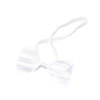 small white satin bow tie