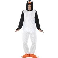 Smiffy\'s Men\'s Penguin Costume, Jumpsuit With Hood, Size: M, Colour: Black And
