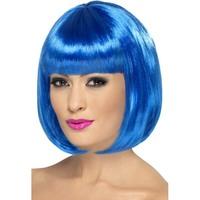 Smiffy\'s 12-inch Partyrama Wig Short Bob With Fringe - Blue