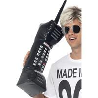 smiffys 30 inch inflatable retro mobile phone black