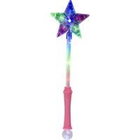 smiffys 40cm star wand with disco ball pink
