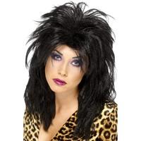 Smiffy\'s 80\'s Popstar Wig - Black