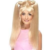 smiffys baby power blonde wig with pony tails