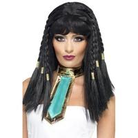 Smiffy\'s Cleopatra Wig With Gold Trim - Black