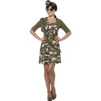 smiffys womens army combat cadet costume dress jacket belt hat and