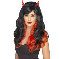 Smiffy\'s Women\'s Devil Wig With Worn (red/black)