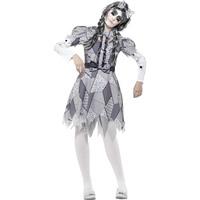 Smiffy\'s Women\'s Halloween Damaged Doll Costume, Dress And Headband, 