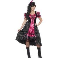 smiffys womens wild west saloon girl costume dress and feather haircli ...