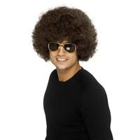 smiffys 70s funky afro wig brown
