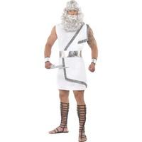 Smiffy\'s Men\'s Zeus Costume, Toga, Belt, Headband, Arm Cuffs And Lightning