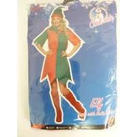 small red green ladies elf costume