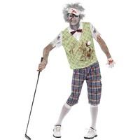 Smiffy\'s Men\'s Zombie Golfer Costume, Top, Golf Ball & Bow Tie, Trousers, Glove