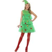 smiffys womens christmas tree costume dress hat size 12 14 colour
